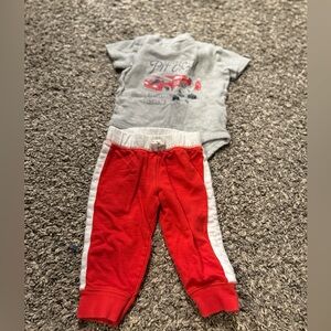 Carter's Red and White Sweatpants Matching Set